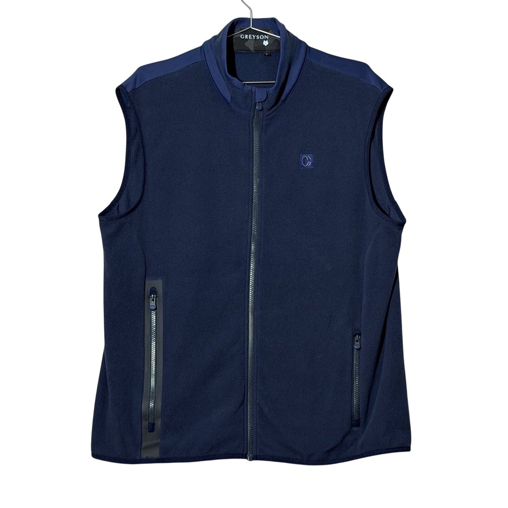 Greyson Sequoia Fleece Vest L Navy Blue Full Zip Golf Outdoor Gorpcore